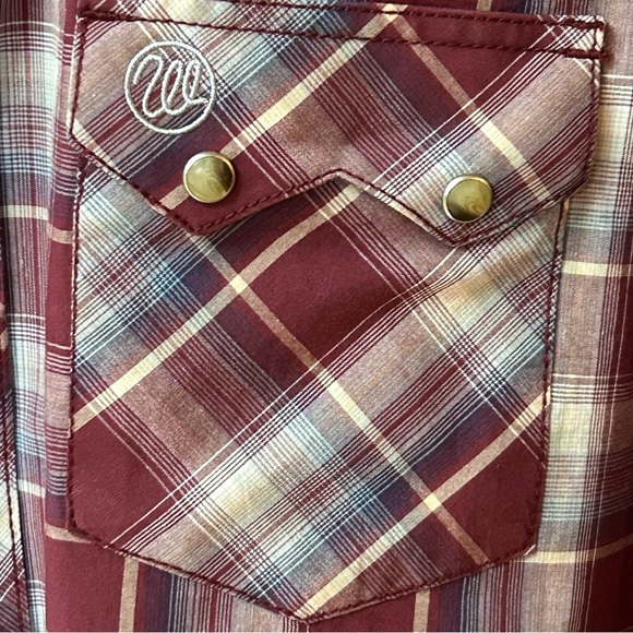 Wrangler Western Shirt Pearl Snaps Long Sleeve L - Picture 2 of 11